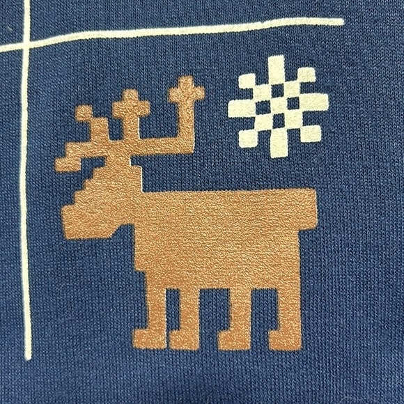 Vintage Blair Christmas Sweatshirt Holiday Crewneck Winter Festive Blue XL - Picture 15 of 15